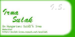 irma sulak business card